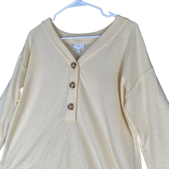 J Jill S Small Petites Pastel Yellow Pullover Top Button Comfort Cozy Casual - Picture 5 of 12
